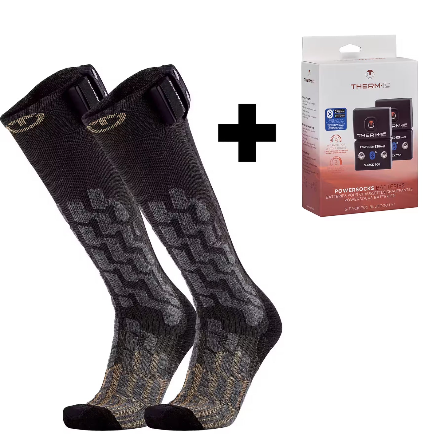 Bundle - heated ski socks Heat Fusion women + S-Pack 700B